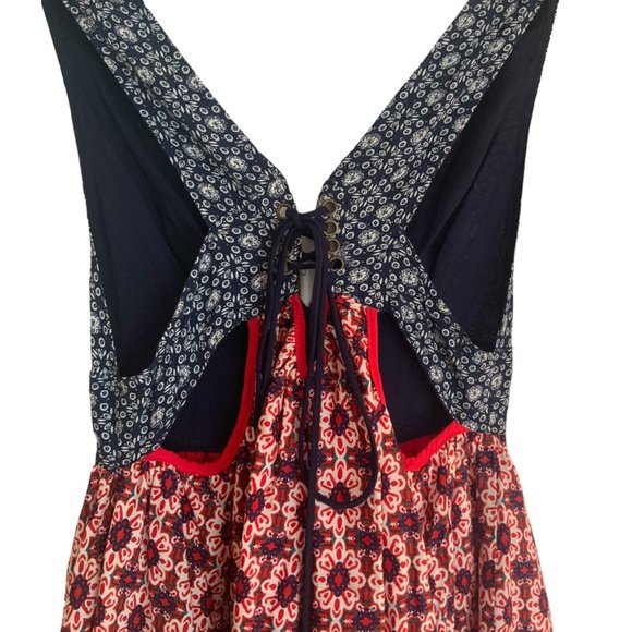 Lulus La Vie en Roses Navy Blue and Red Floral Print Dress Size XS - Picture 10 of 10